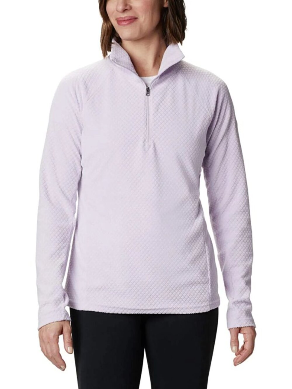Columbia‎ Womens XL Quarter Zip Fleece Pullover Gray Textured